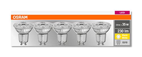 Detalle 2 de Osram LED Base PAR16 GU10 – 5er Pack, warmweiß, 36° Abstrahlwinkel, nicht dimmbar