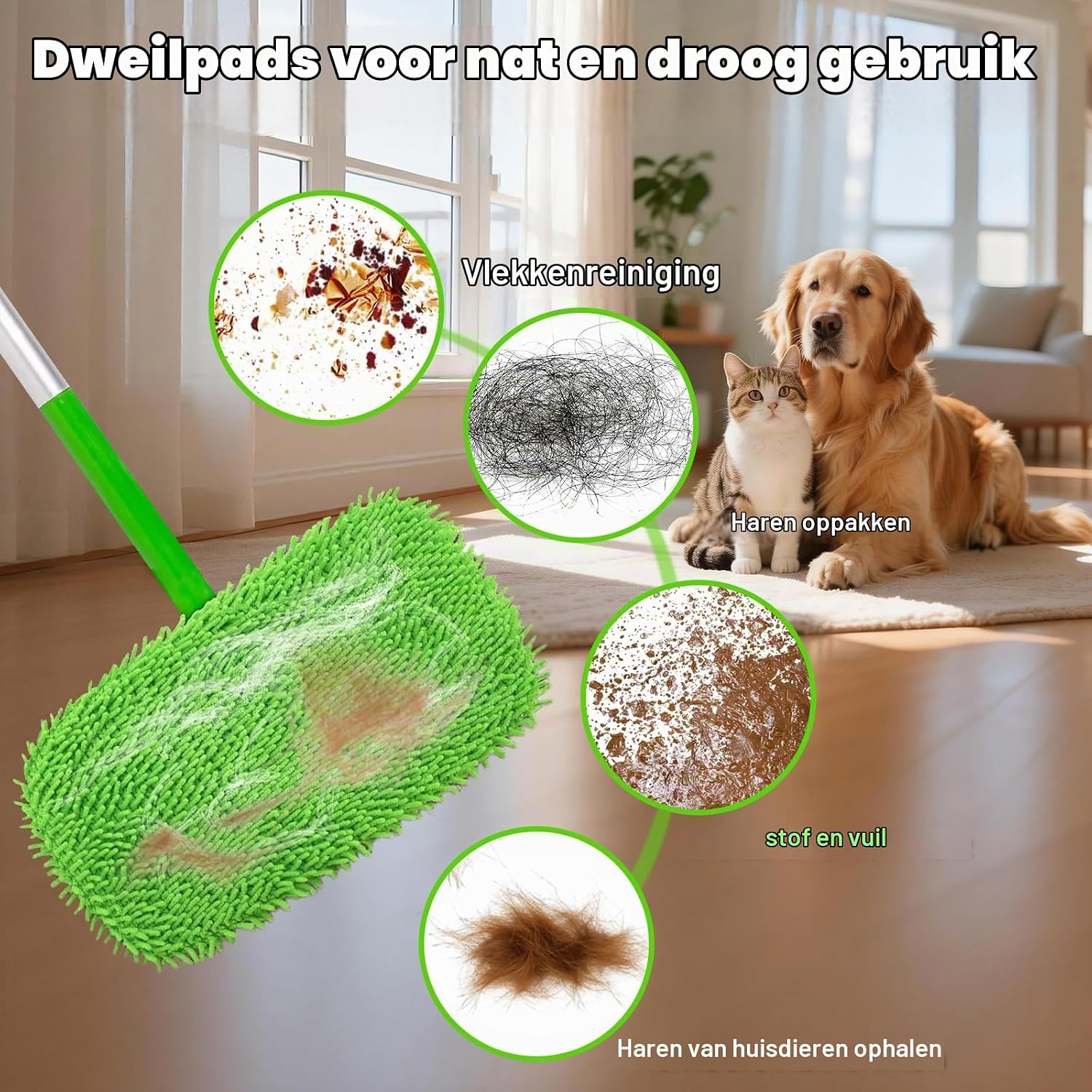 Thumbnail 5 de ZWQO herbruikbare microvezel dweilpads voor Swiffer, 6 stuks, groen
