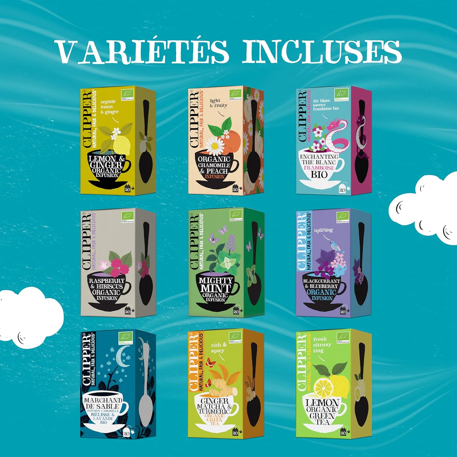 Thumbnail 2 de Clipper Coffret Découverte Infusions et Thés Bio – 9 Saveurs, 45 Sachets Non Blanchis