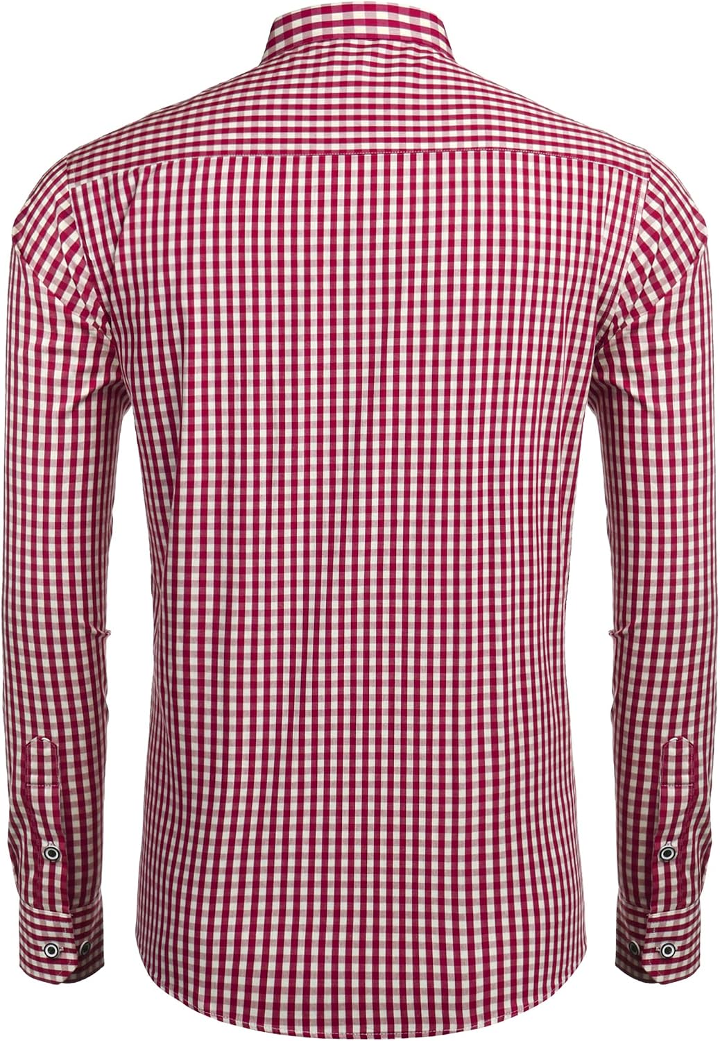 Detalle 2 de COOFANDY Camicia da Uomo a quadri Oktoberfest Manica Lunga Slim Fit – Rosso M
