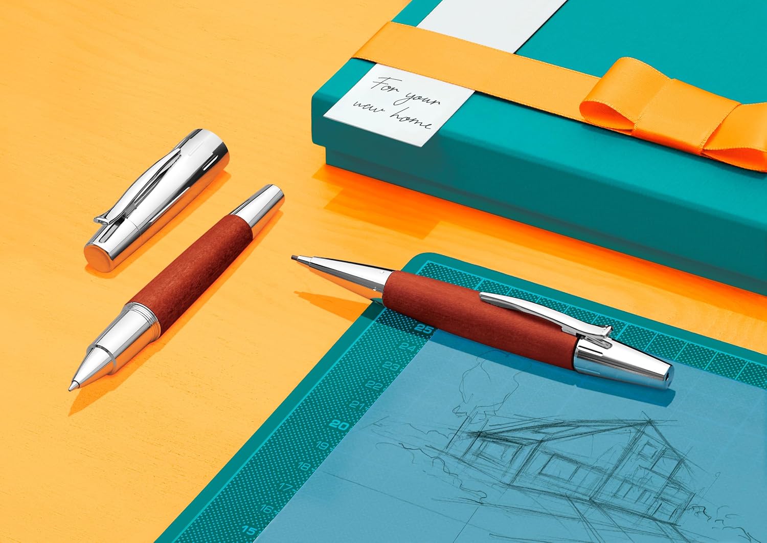 Detalle de Faber-Castell 138382 Porte-mine rotatif e-motion en bois de poirier et chrome