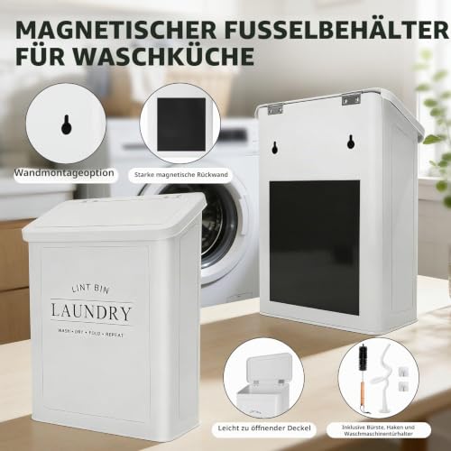 Thumbnail 2 de GHWMYD Magnetischer Flusenbehälter 19x9x26,5 cm – Ordnung in der Waschküche
