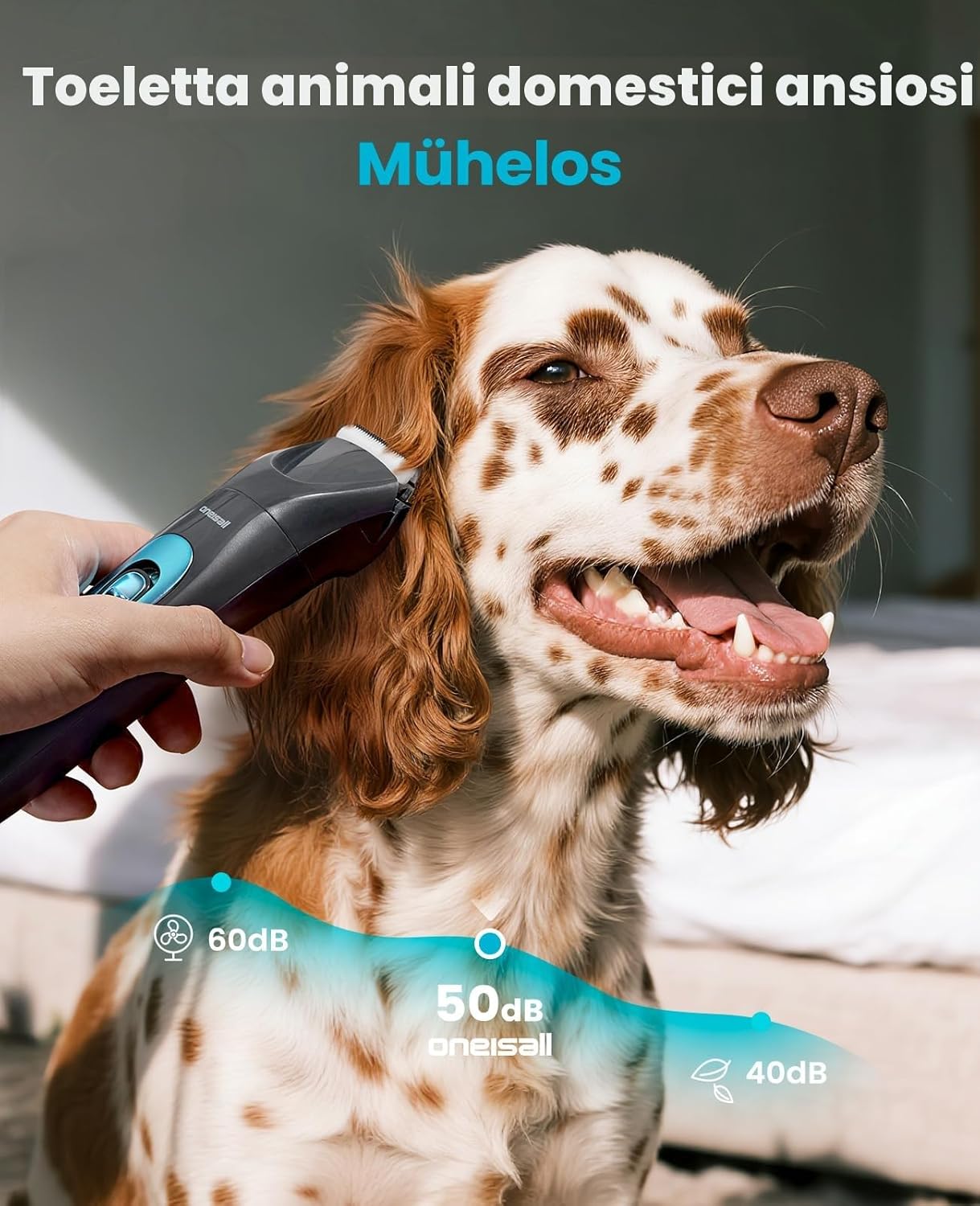 Detalle de Oneisall 4 in 1 Tosatrice per Cane e Gatto con Luce LED – versione 2025, 2000mAh