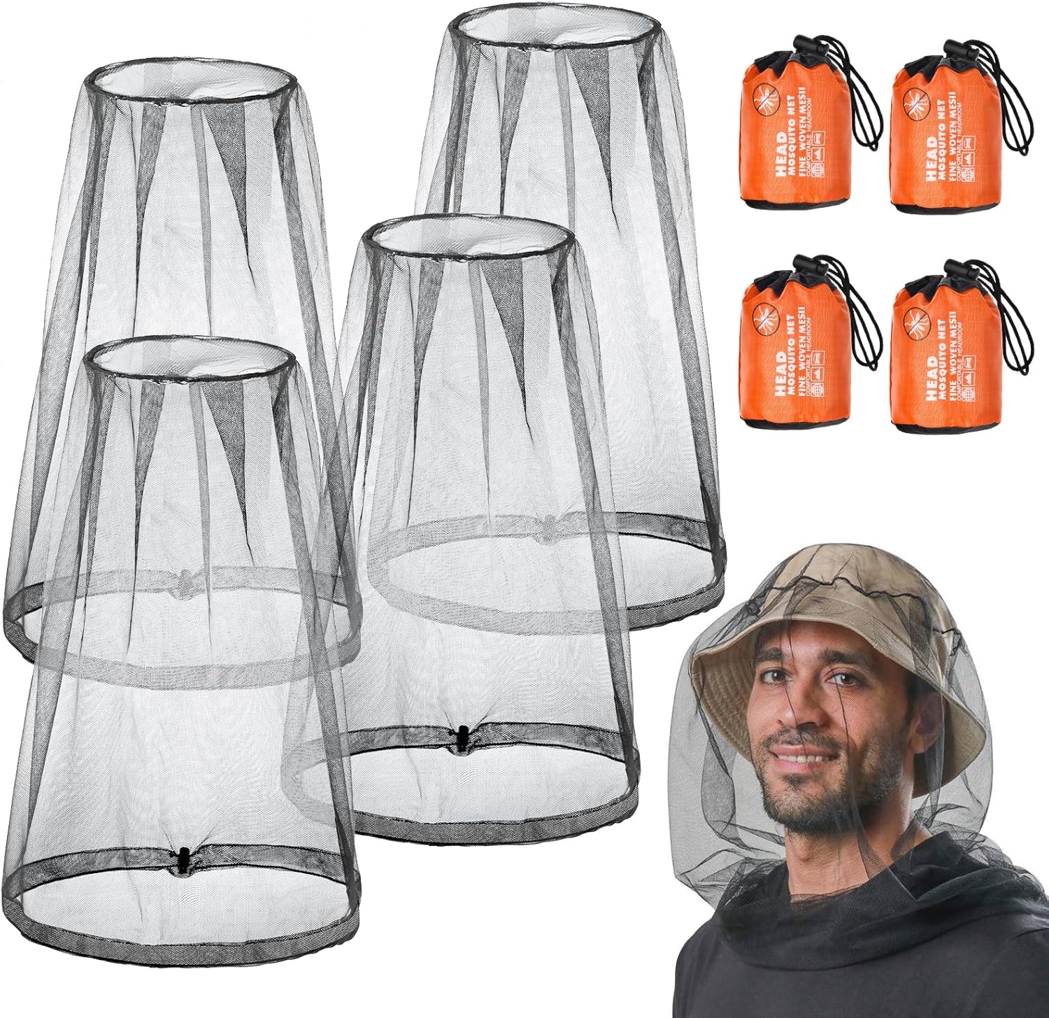 ACWOO Midge Head Net 4 Pack