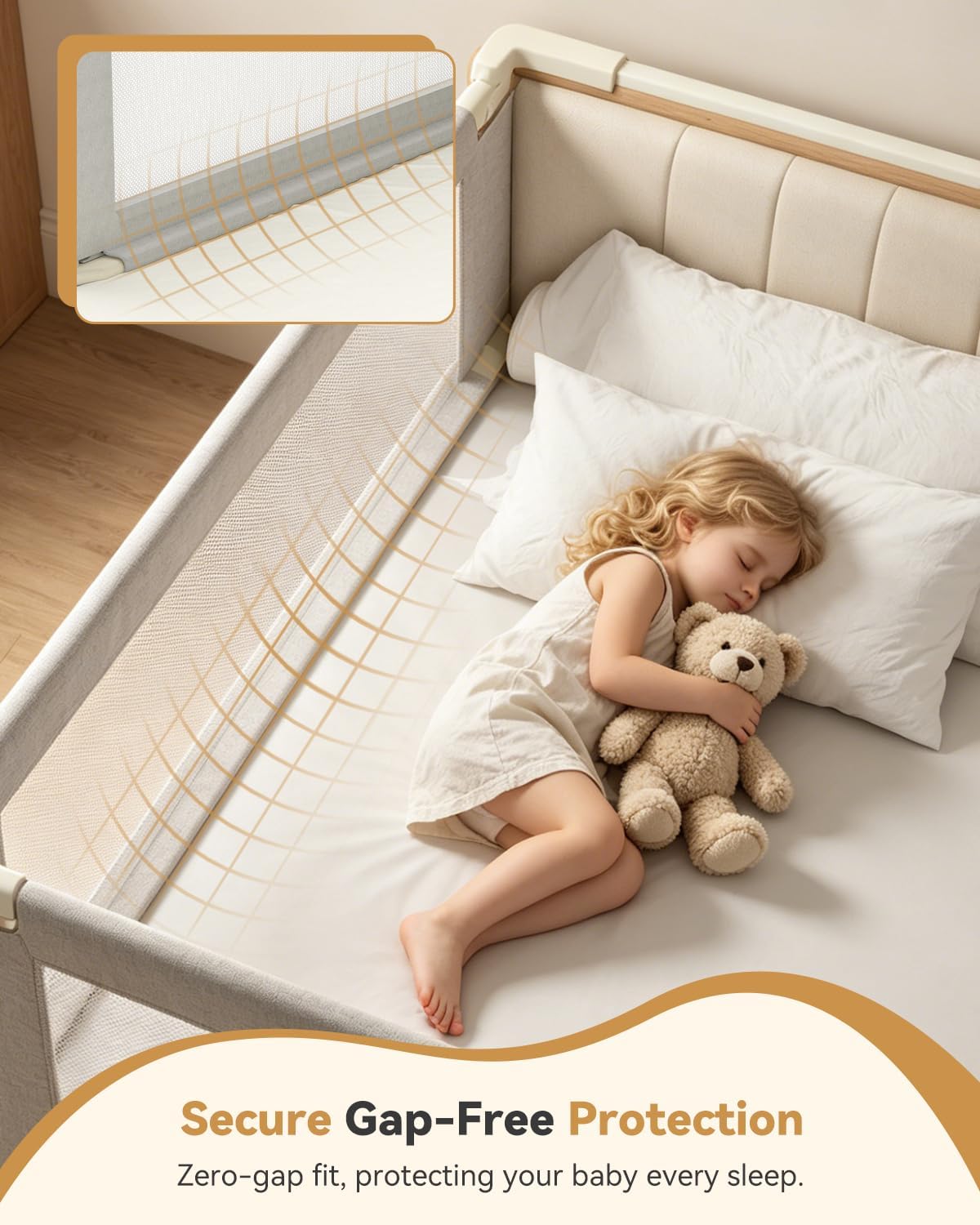 Detalle de DegliFory SKYBBR3001 Queen Bed Rail for Toddlers, Adjustable Height
