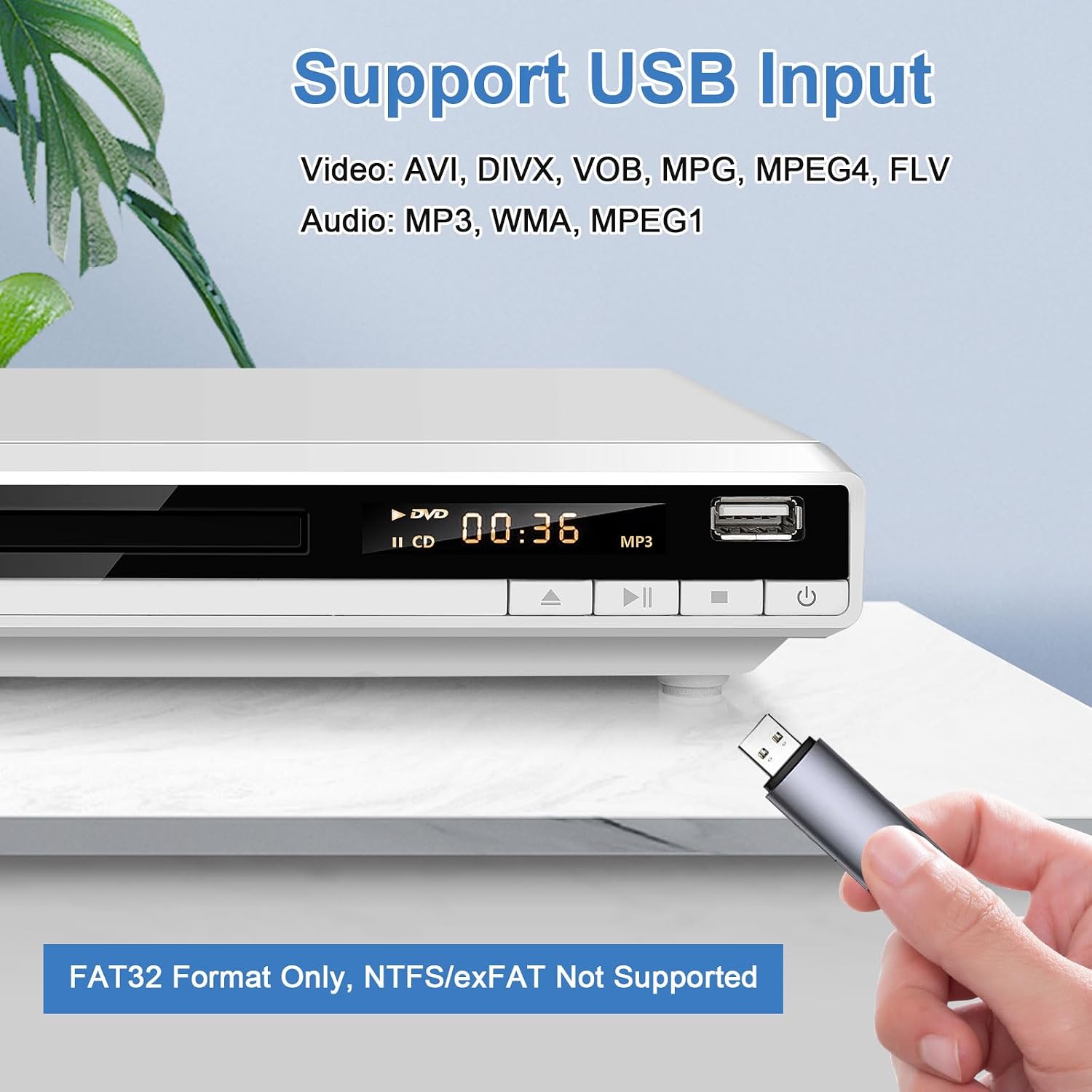Thumbnail 6 de Region‑free DVD Player for TV 1080p HD