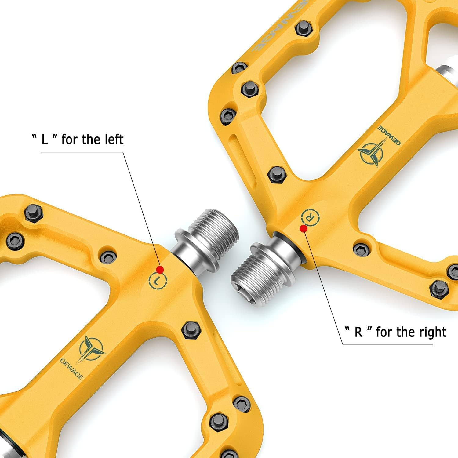 Thumbnail 4 de GEWAGE Pédales VTT plates antidérapantes 9/16" en nylon composite et acier CR-MO