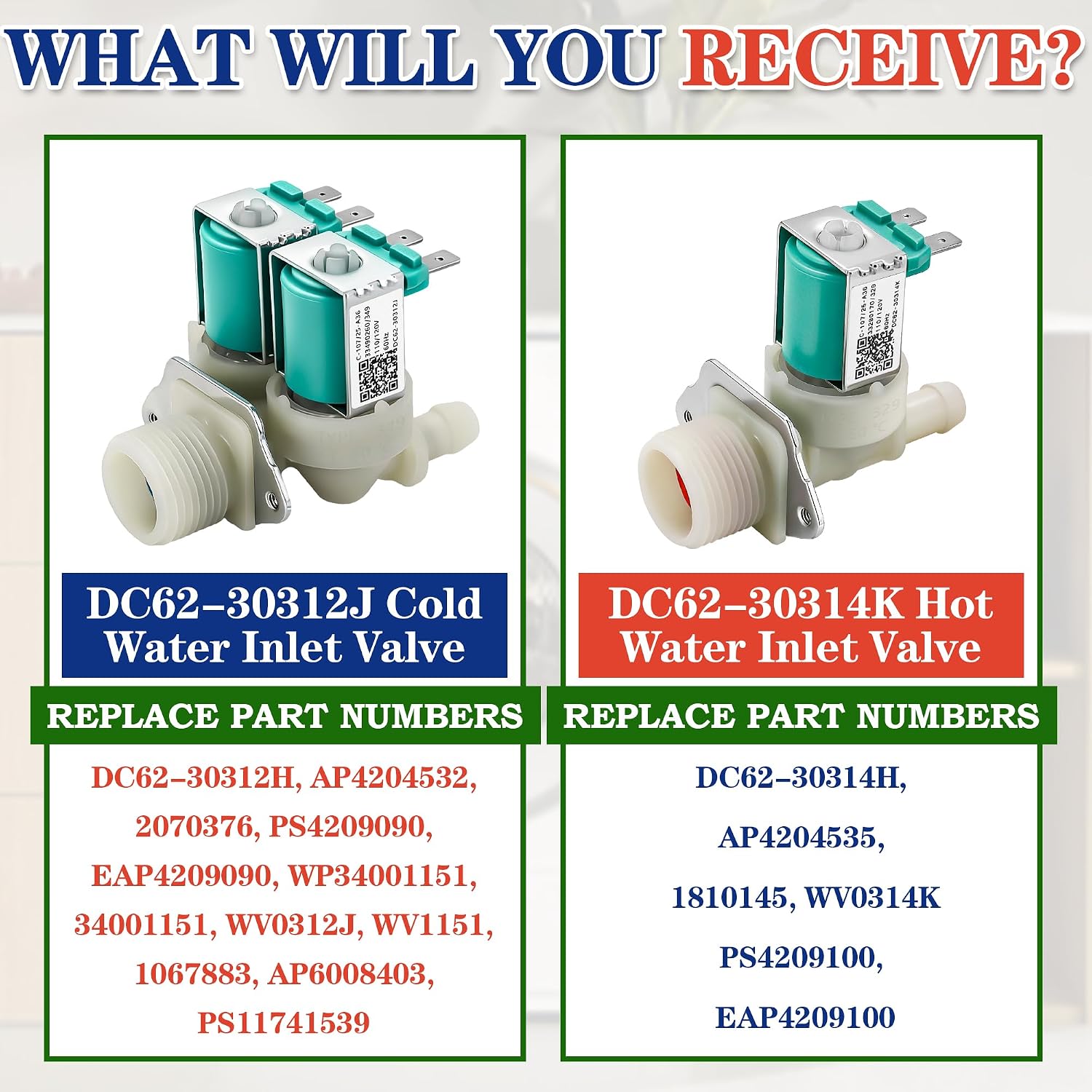 Thumbnail 1 de Bakaoof DC62-30312J & DC62-30314K Washer Water Inlet Valve Set, 2-Piece