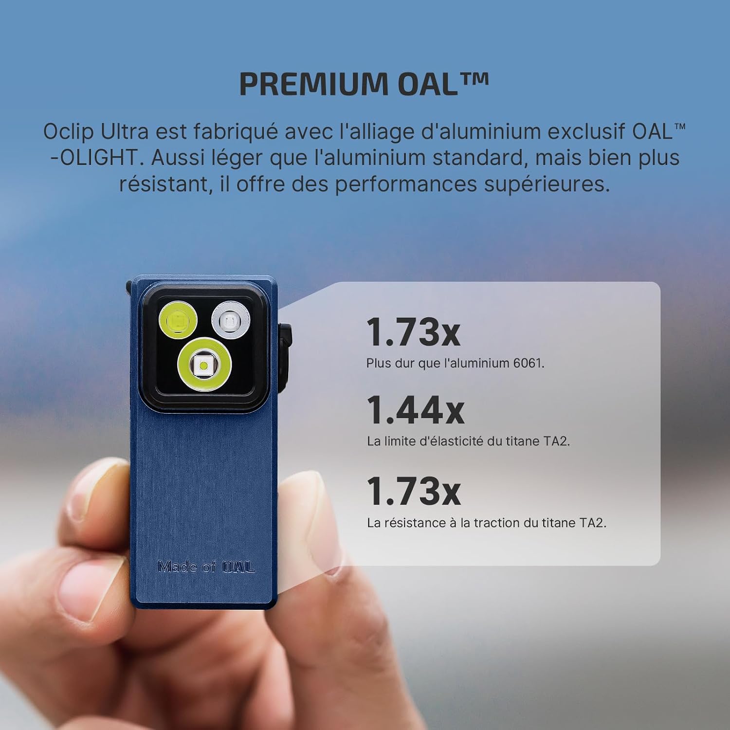 Detalle de OLIGHT Oclip Ultra: Lampe à pince polyvalente UV 3 sources, compacte et durable