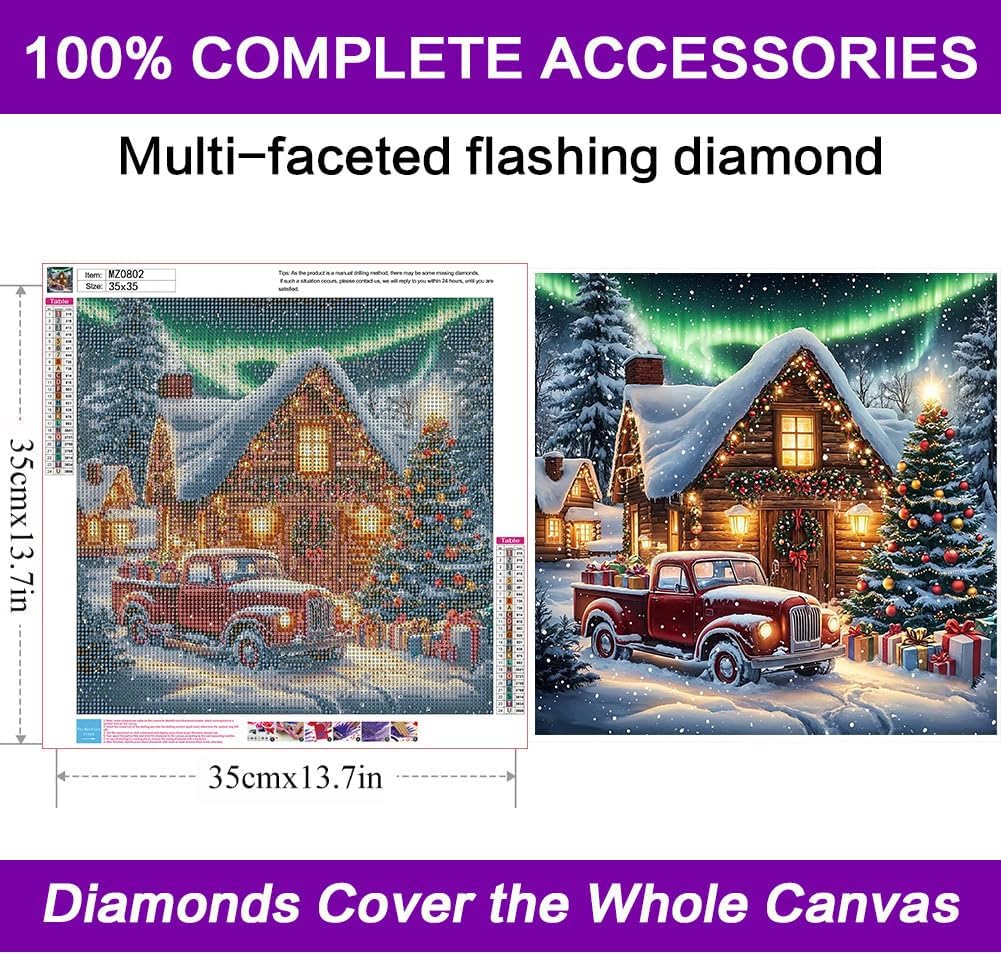 Detalle 2 de Diamond Art Kit for Adults, 13.8 x 13.8 in Canvas