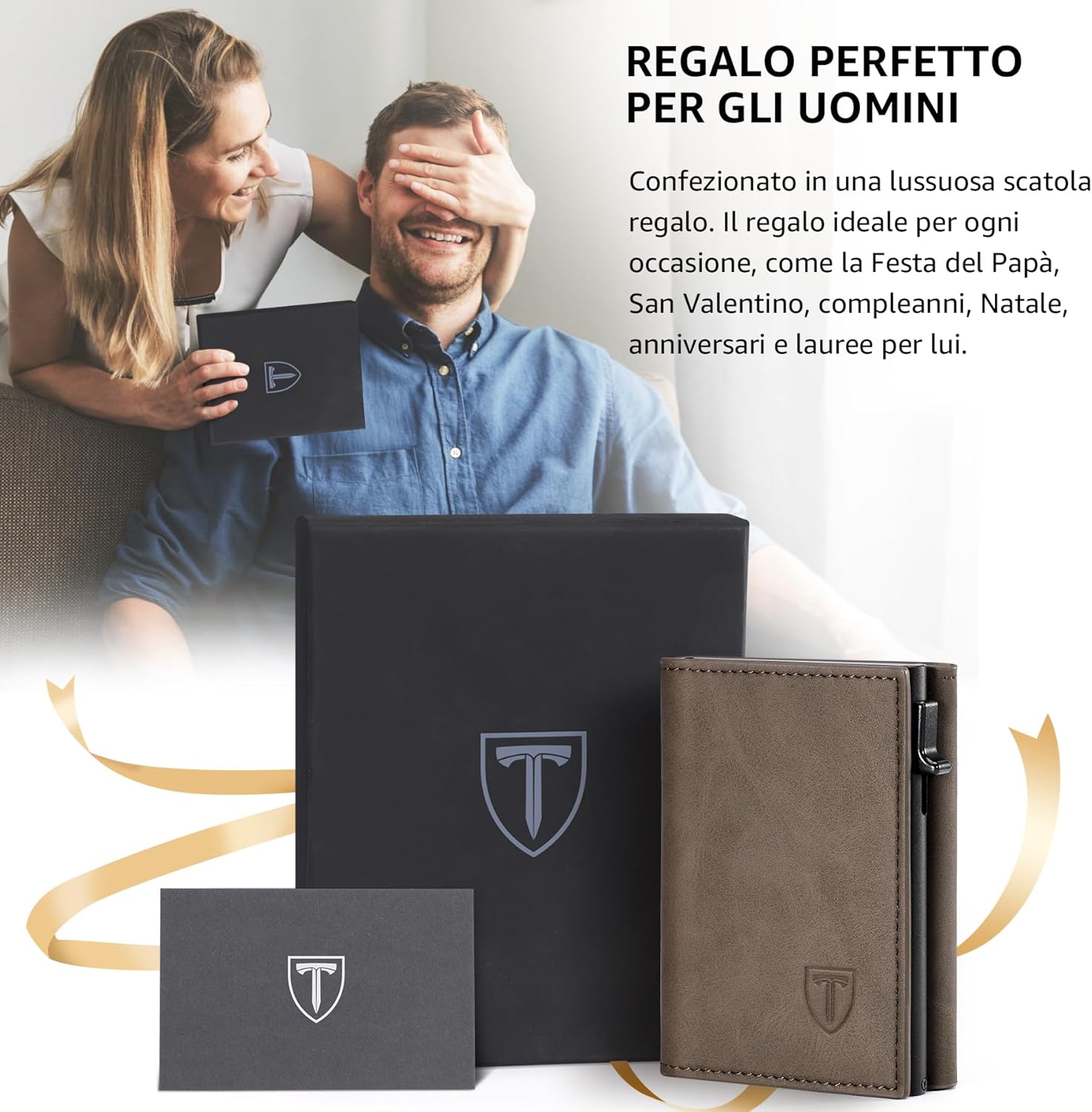 Thumbnail 6 de Tomylv Portafoglio Uomo RFID Magnetico Chiusura – Slim, con ID Window e mini portamonete