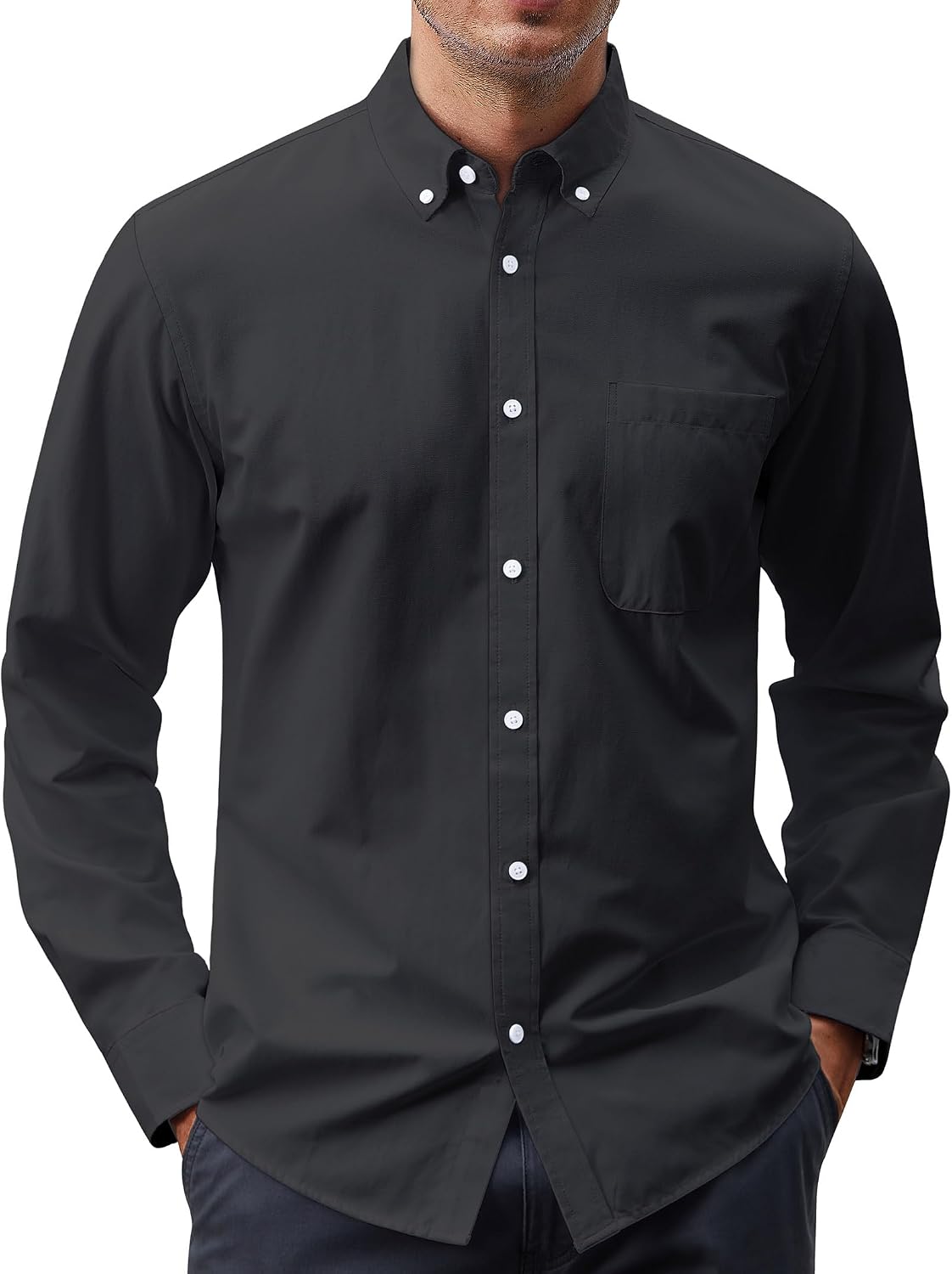 Thumbnail 6 de J.VER Men's Oxford Shirt Solid Button-Down Long Sleeve