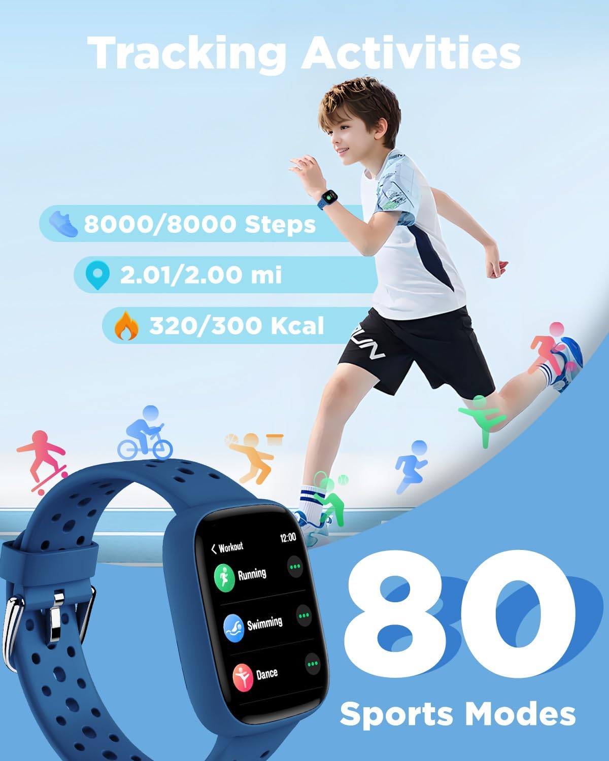 Detalle de BIGGERFIVE BRAVE 2 1.8" Kids Fitness Watch