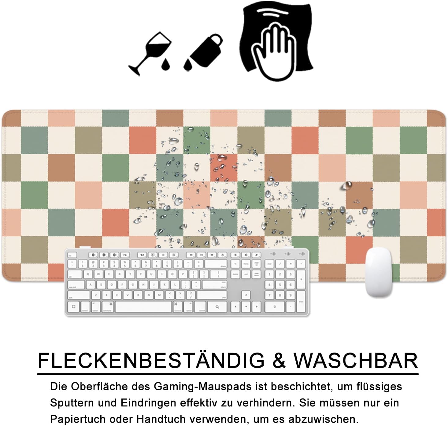 Detalle de Ridilozey Tappetino per mouse XL colorato (80 x 30 cm) – Griglia Grande Desk Pad in stile Böhmen