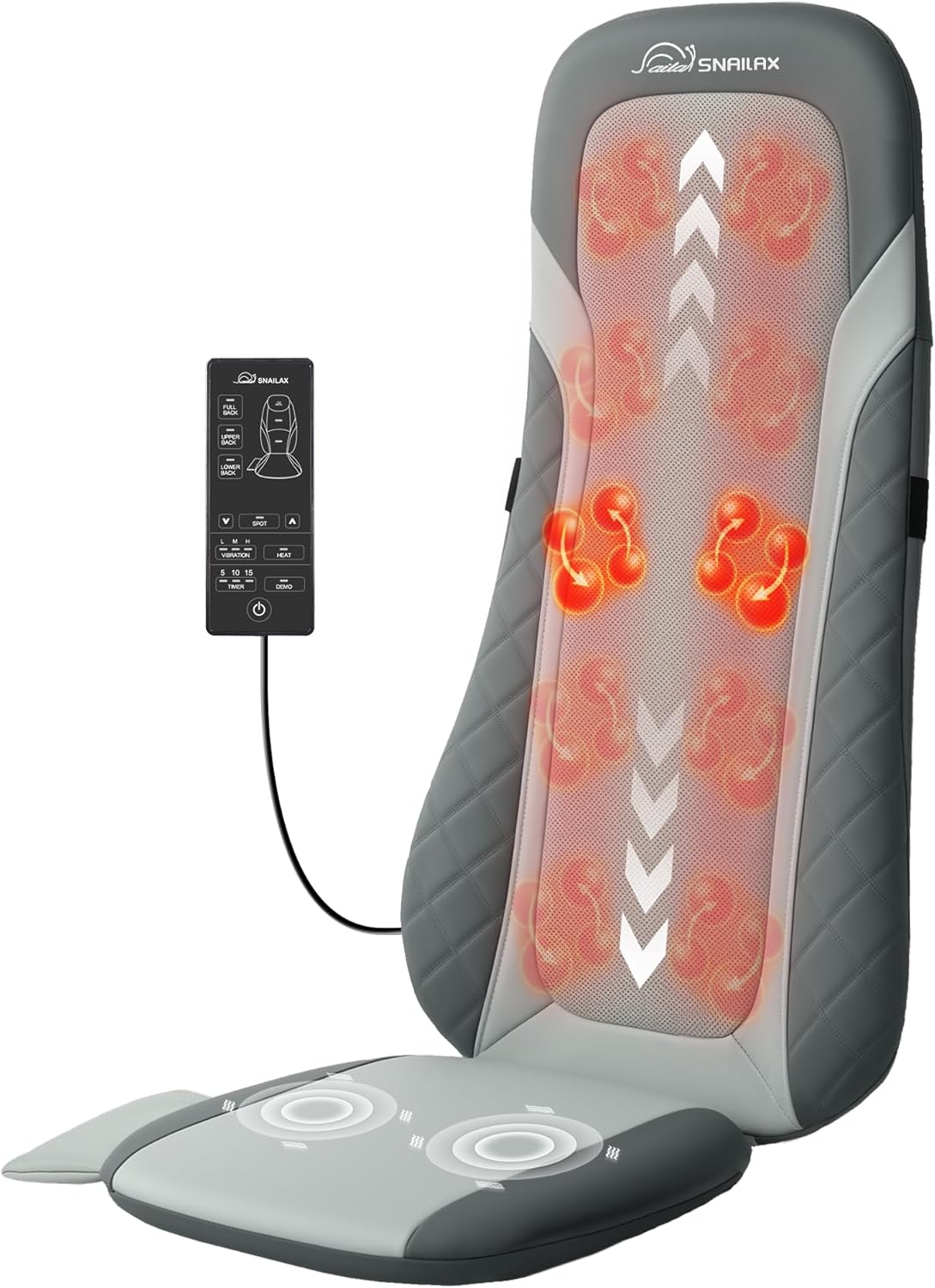 Detalle de Snailax Shiatsu Back Massager with Heat: Full-Back, Deep Tissue Relief