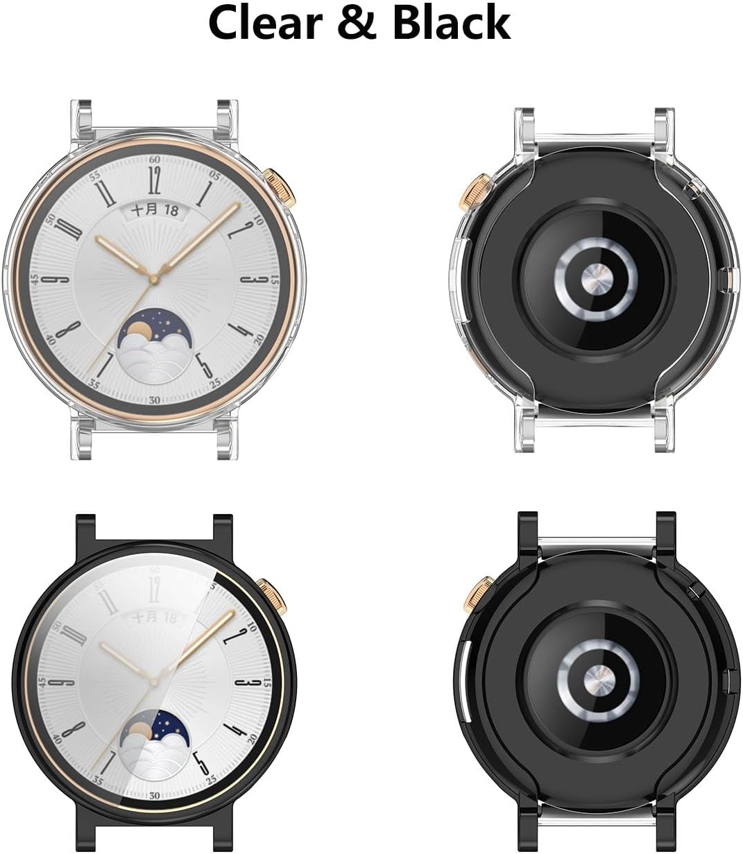 Thumbnail 4 de HOMTERN 2-Pack TPU Cases for Huawei Watch GT 4 (41mm or 46mm) with Full-Cover Screen Protection