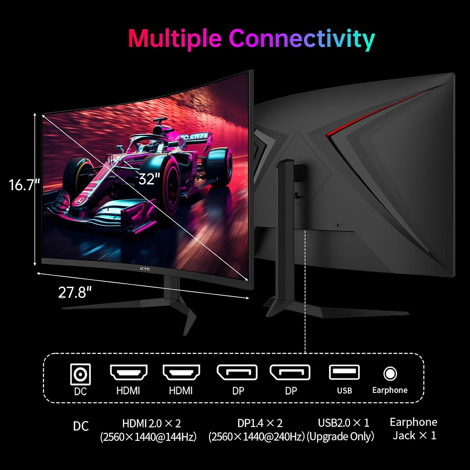 Thumbnail 5 de KTC H32S25E 32" 240Hz 1440p Curved Gaming Monitor