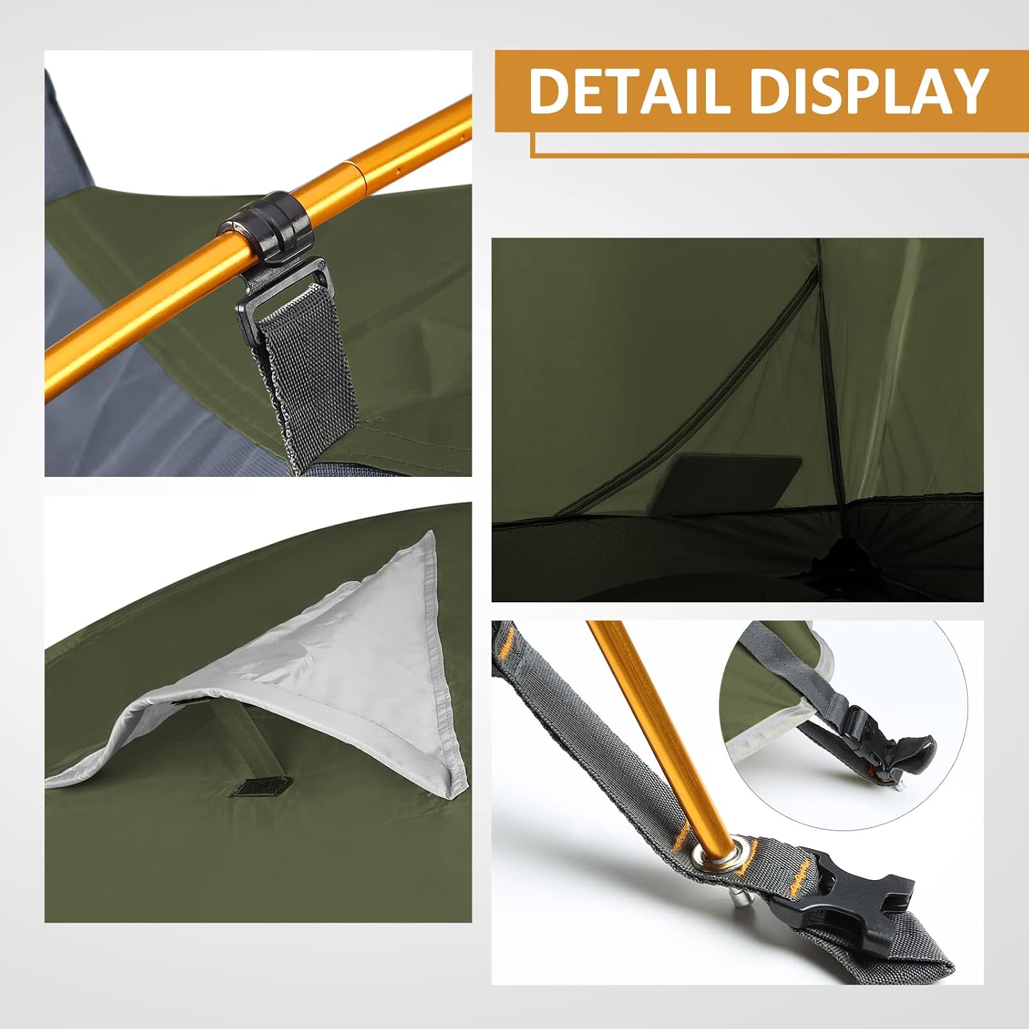 Detalle de Bessport Zelt 1–3 Personen: Ultraleichtes Kuppelzelt für Wandern und Camping