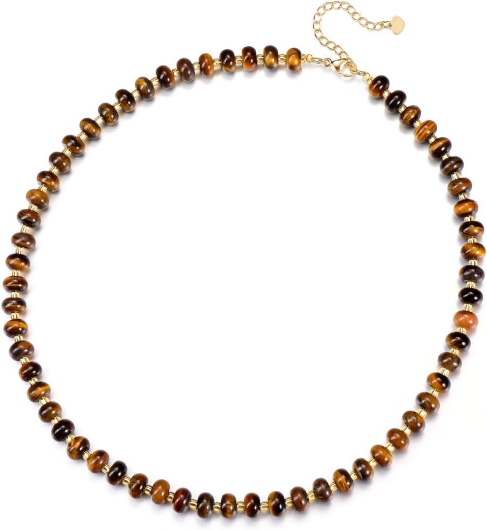 Thumbnail 4 de JSDDE Healing Crystal Tiger Eye Necklace 20.5in