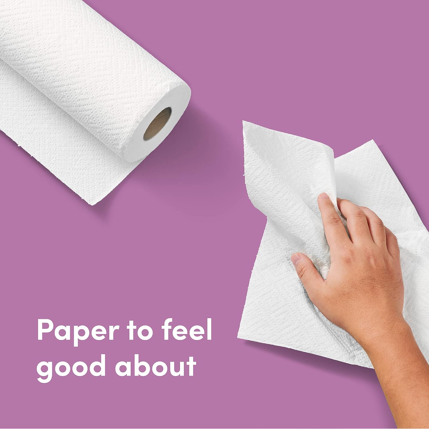 Detalle de Amazon Aware Bamboo Paper Towels, 12 Rolls (2-ply), FSC Certified, Plastic-Free