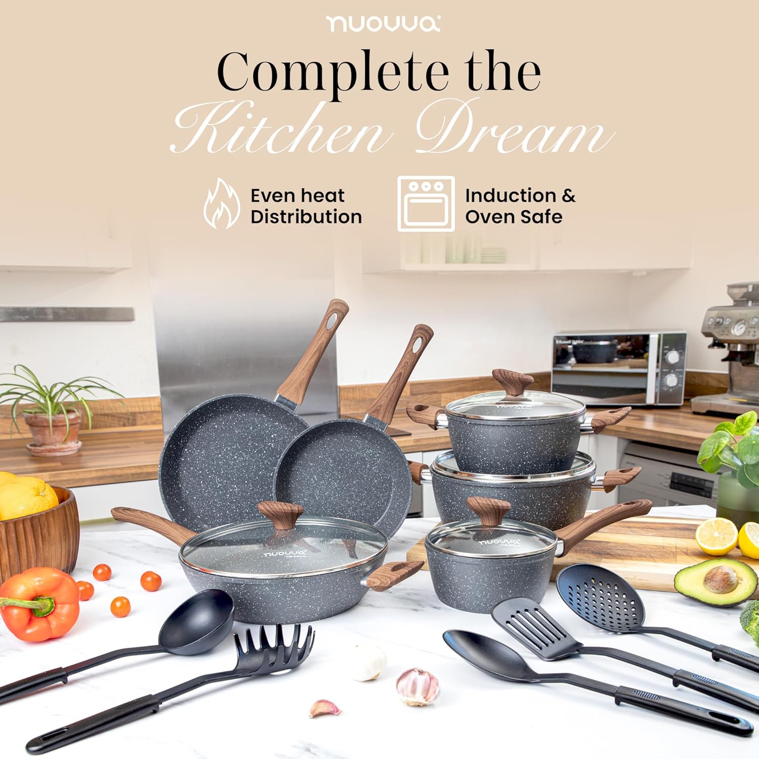 Detalle 2 de Nuovva 15-piece non-stick cookware set