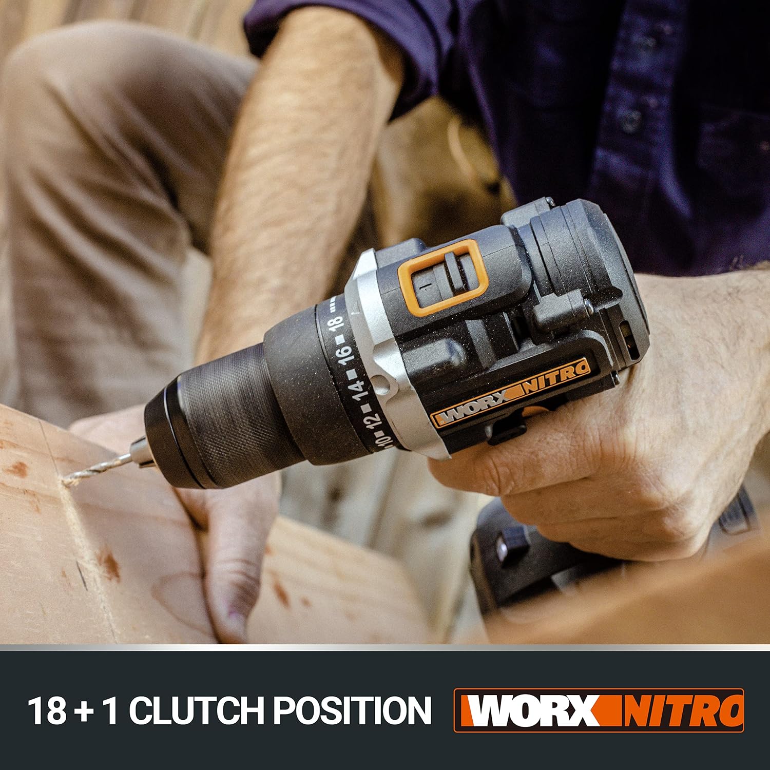 Thumbnail 5 de WORX NITRO 18V (20V MAX) WX102.1: trapano avvitatore senza filo con frizione 18+1 e mandrino 13 mm