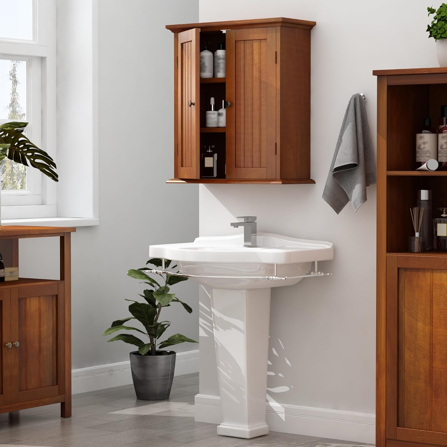 Thumbnail 2 de ChooChoo Bathroom Wall Cabinet: Over-The-Toilet Rustic Storage with Adjustable Shelves