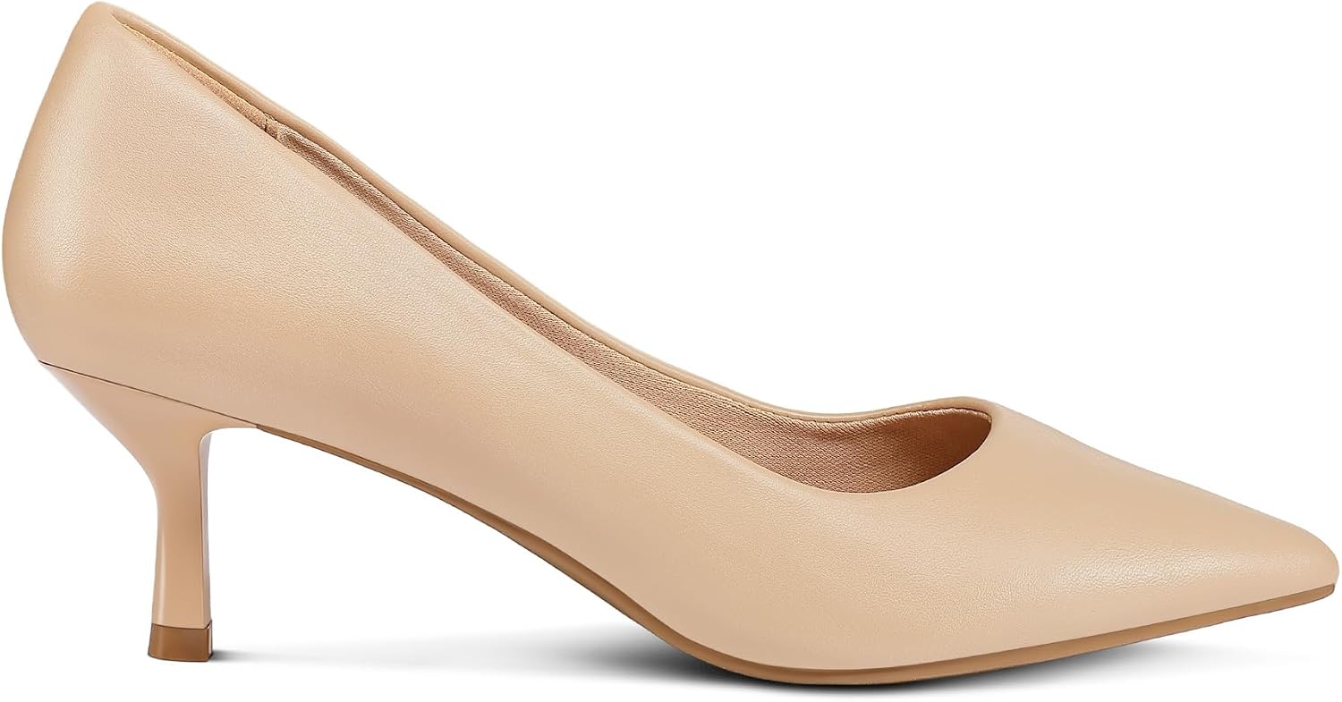 Detalle de mysoft Kitten Heels for Women: 2-Inch Closed Toe Pumps for Wedding and Everyday Wear