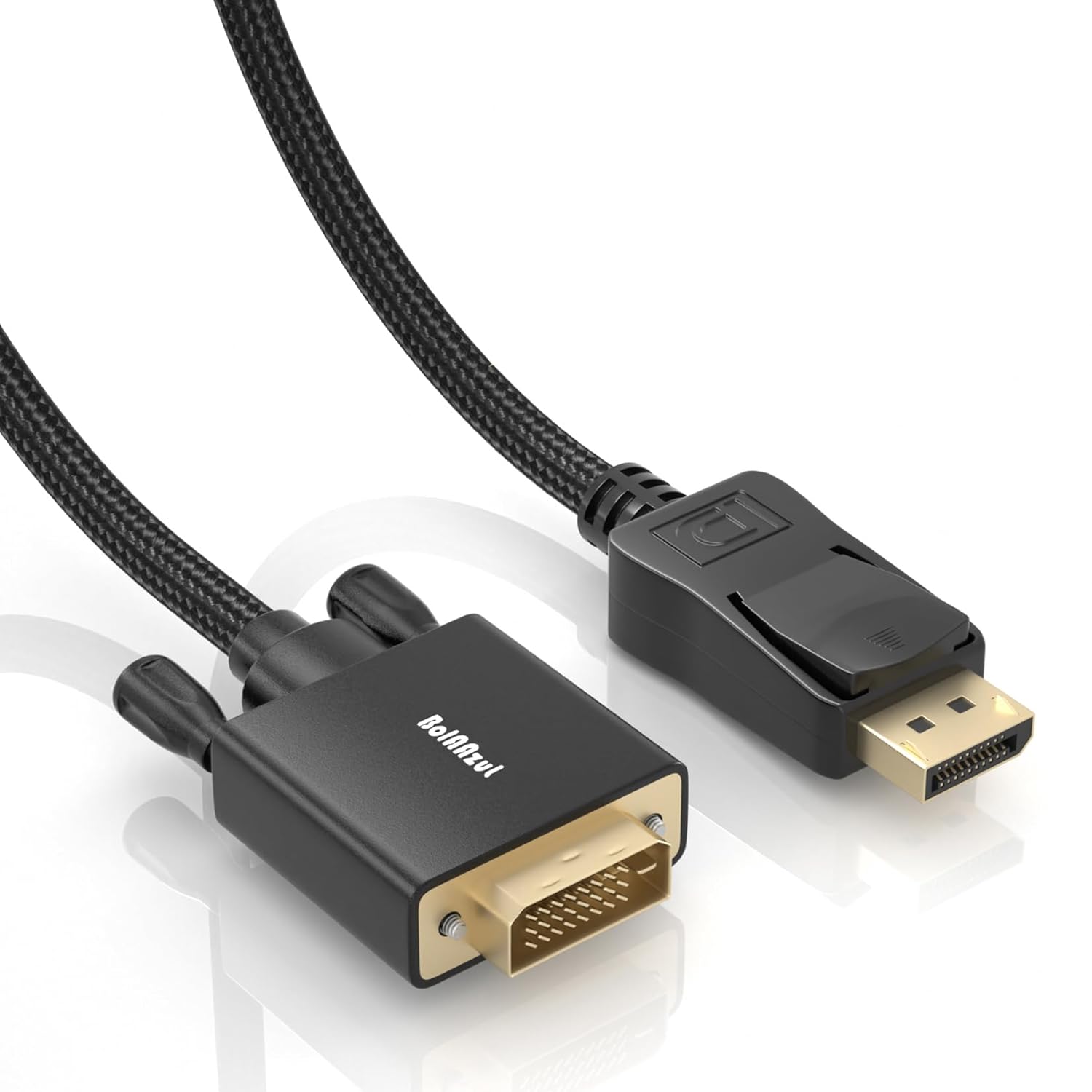 Detalle de BolAAzuL DisplayPort to DVI Adapter Cable 0.5m (DP to DVI-D), 1080p, Gold-Plated, Braided