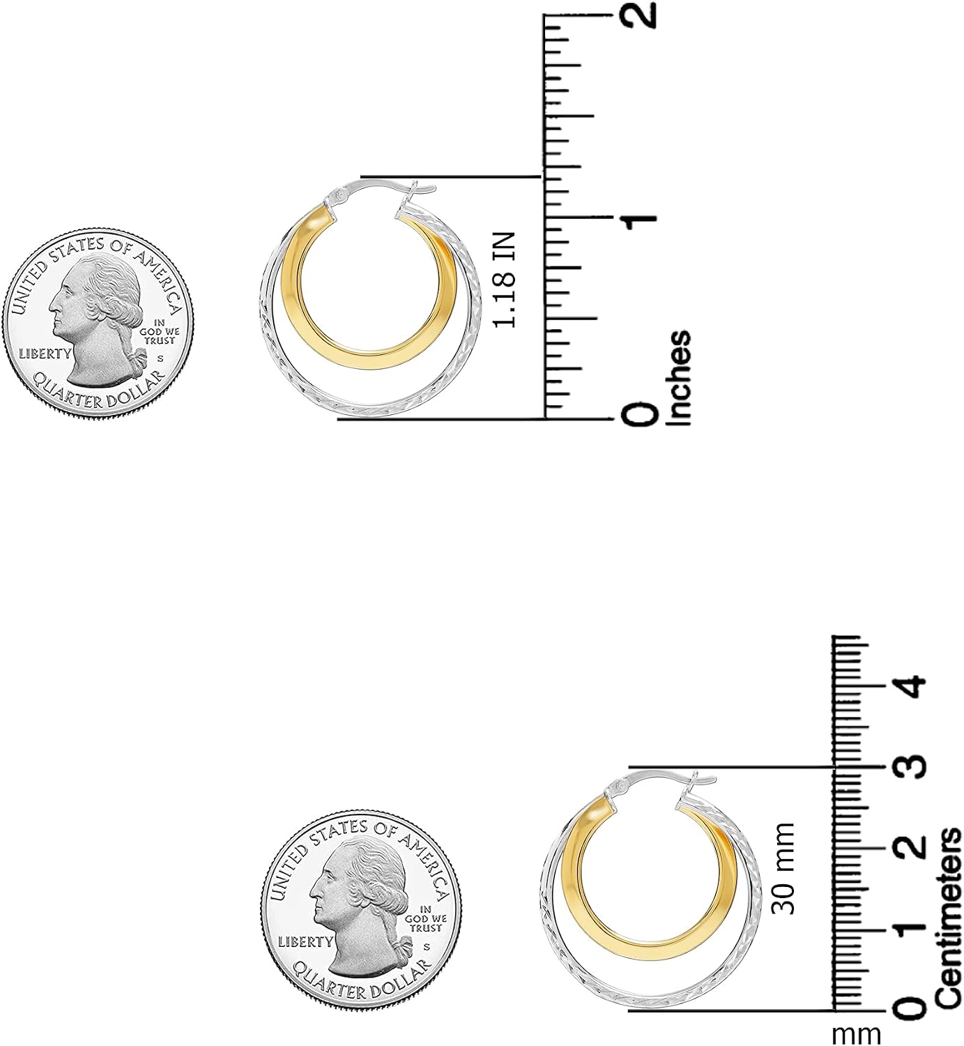 Detalle de LeCalla 925 Sterling Silber Ohrringe 30 mm