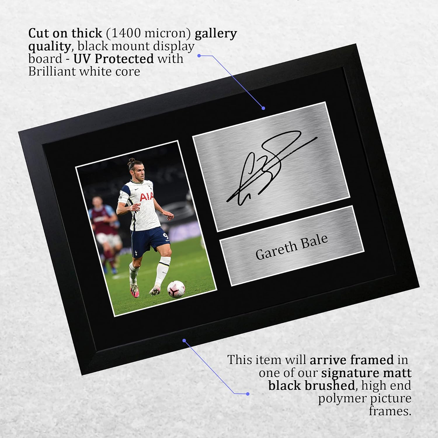 Thumbnail 2 de Gareth Bale Signed A4 Framed Print by HWC Trading