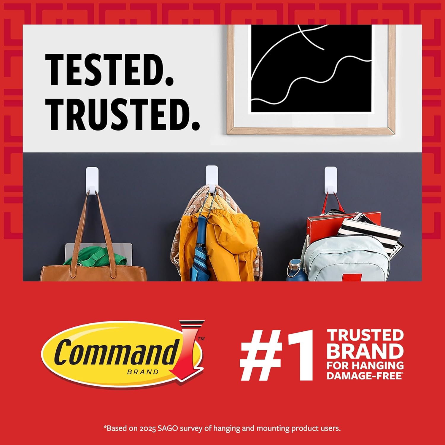 Thumbnail 1 de Command 15 lb Large Picture Hanging Strips (28 Strips) — Damage-Free Wall Hangers for 24 x 36 Inch Frames