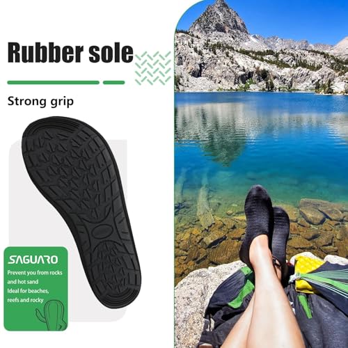 Detalle de SAGUARO Escarpines para Agua (Negro, 36/37 EU) – Protección y flexibilidad para buceo, snorkel y playa