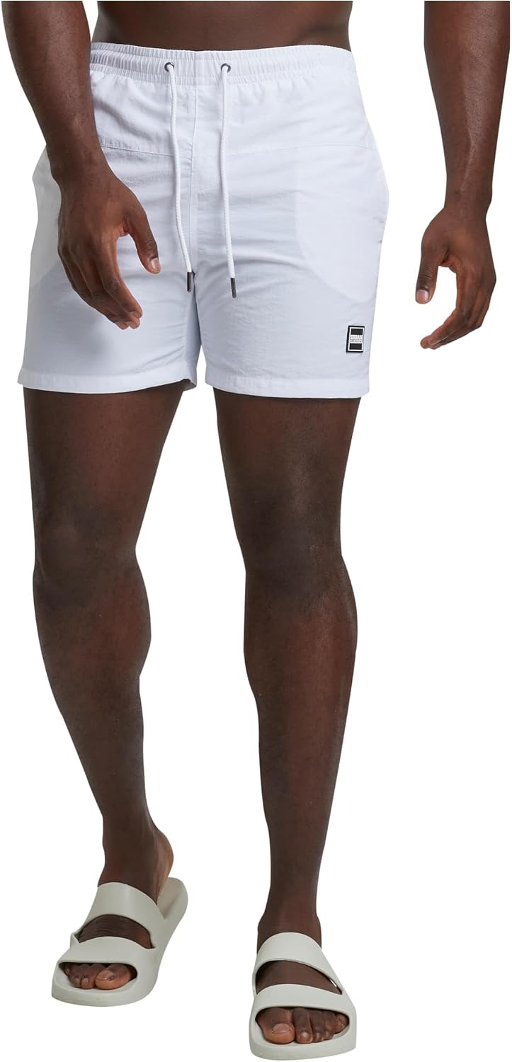 Detalle de Urban Classics Herren Block Swim Shorts – short de bain noir avec slip intégré