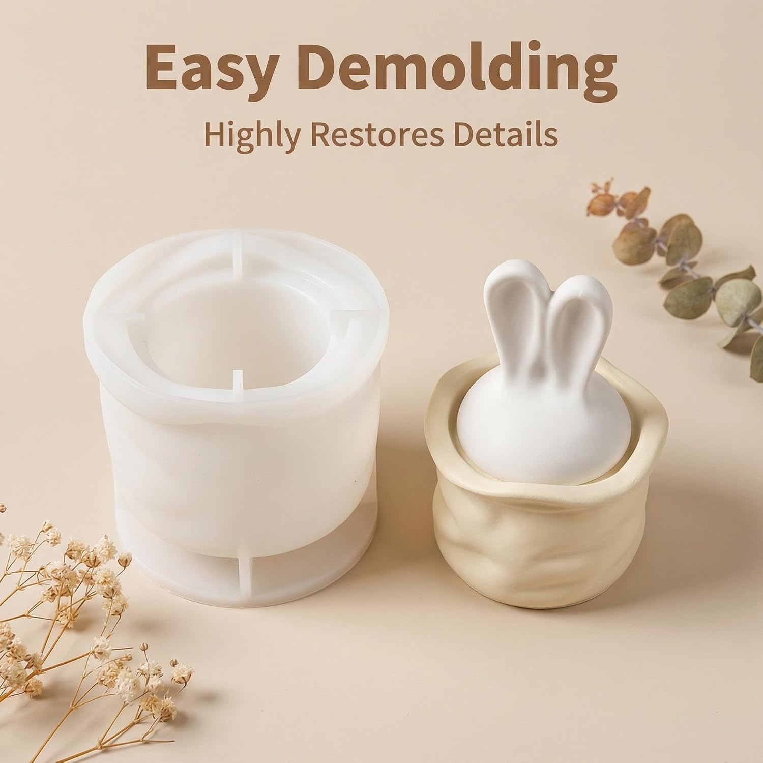 Detalle 1 de MUAECH Bunny Jar Silicone Mold Set