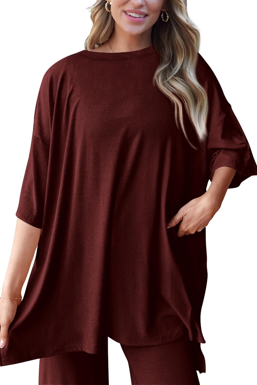 Thumbnail 6 de PRETTYGARDEN Two-Piece Lounge Set for Women (knit tracksuit top and wide-leg pants)