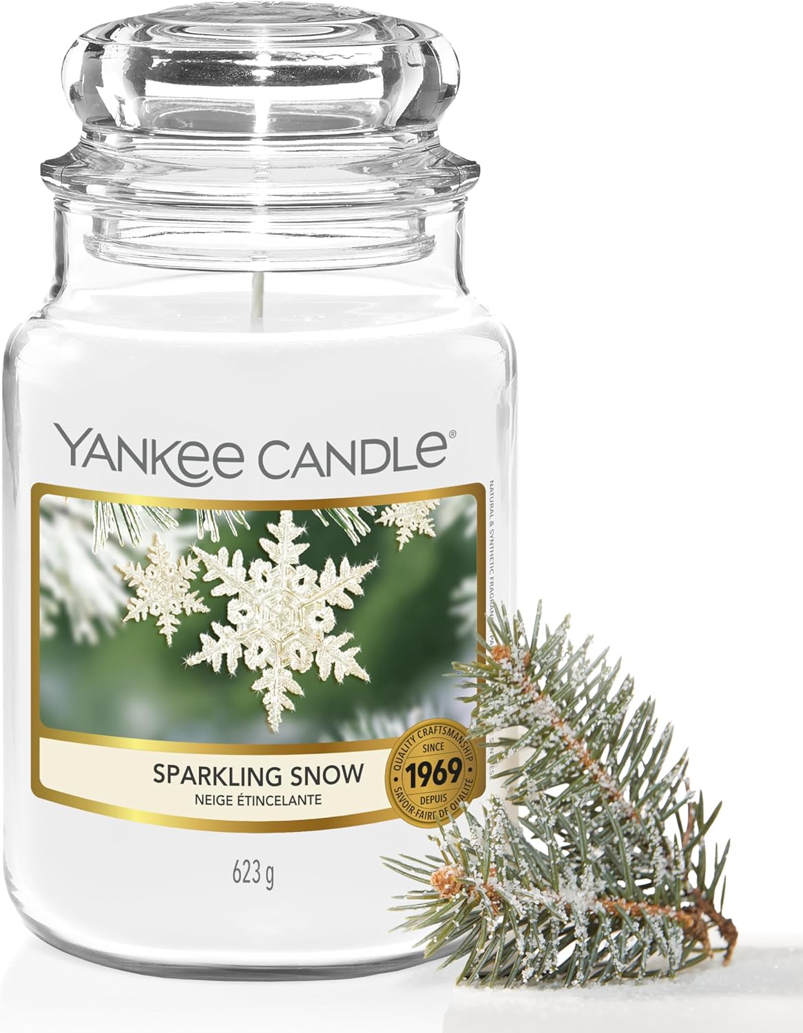 Yankee Candle Candela profumata Neve Scintillante in giara grande