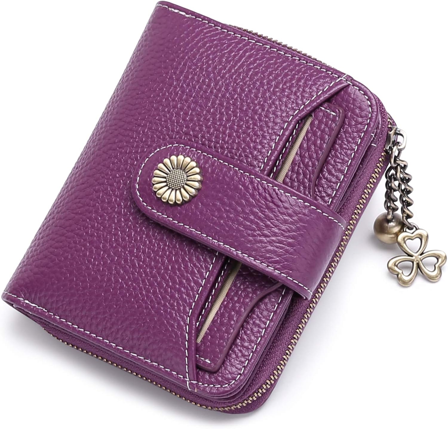 Detalle de SENDEFN Genuine Leather Small Bifold Wallet with RFID Protection