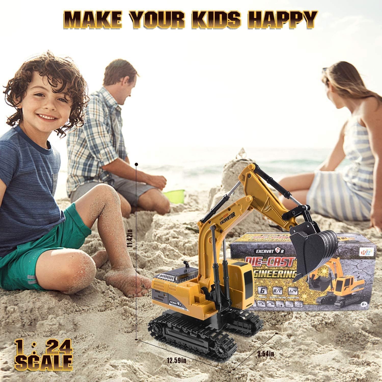 Thumbnail 6 de Ruutcasy Remote Control Excavator – 1:24 Scale RC Digger for Kids
