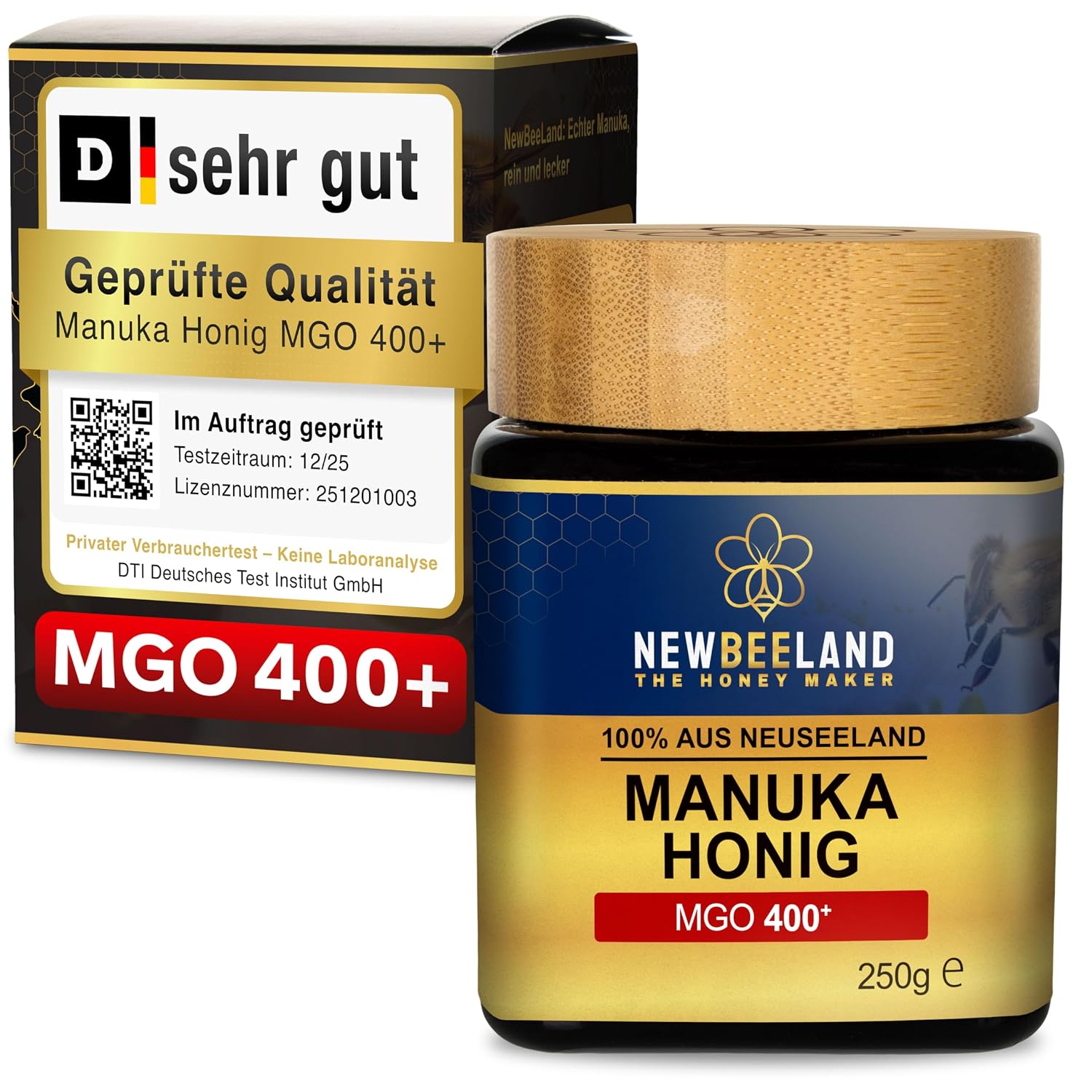 Detalle de NEWBEELAND Manuka Honig MGO 400+ 250 g 🍯