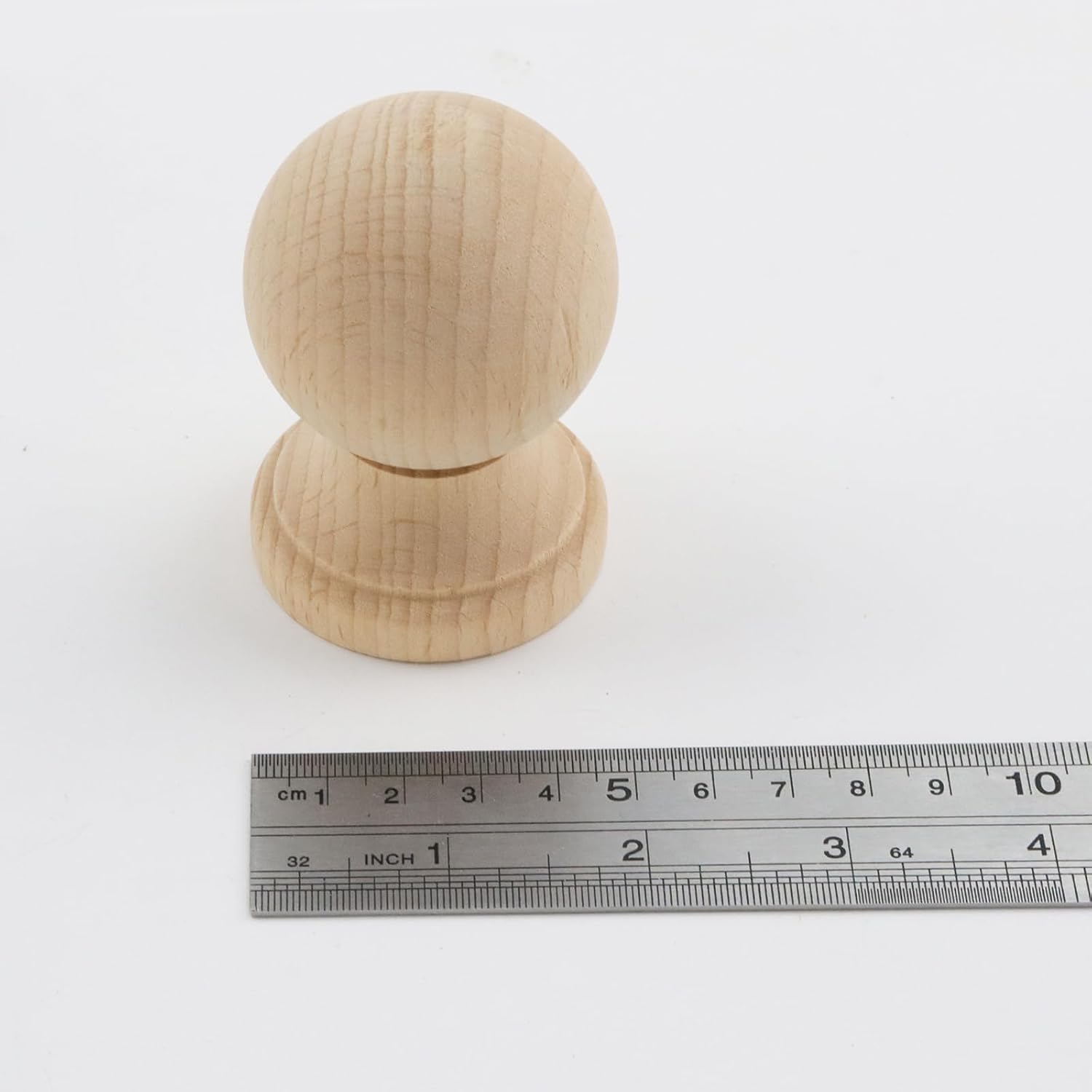 Detalle 2 de Risbay RSB2382 Unfinished Rubberwood Finials, 4-Pack, Pre-Drilled