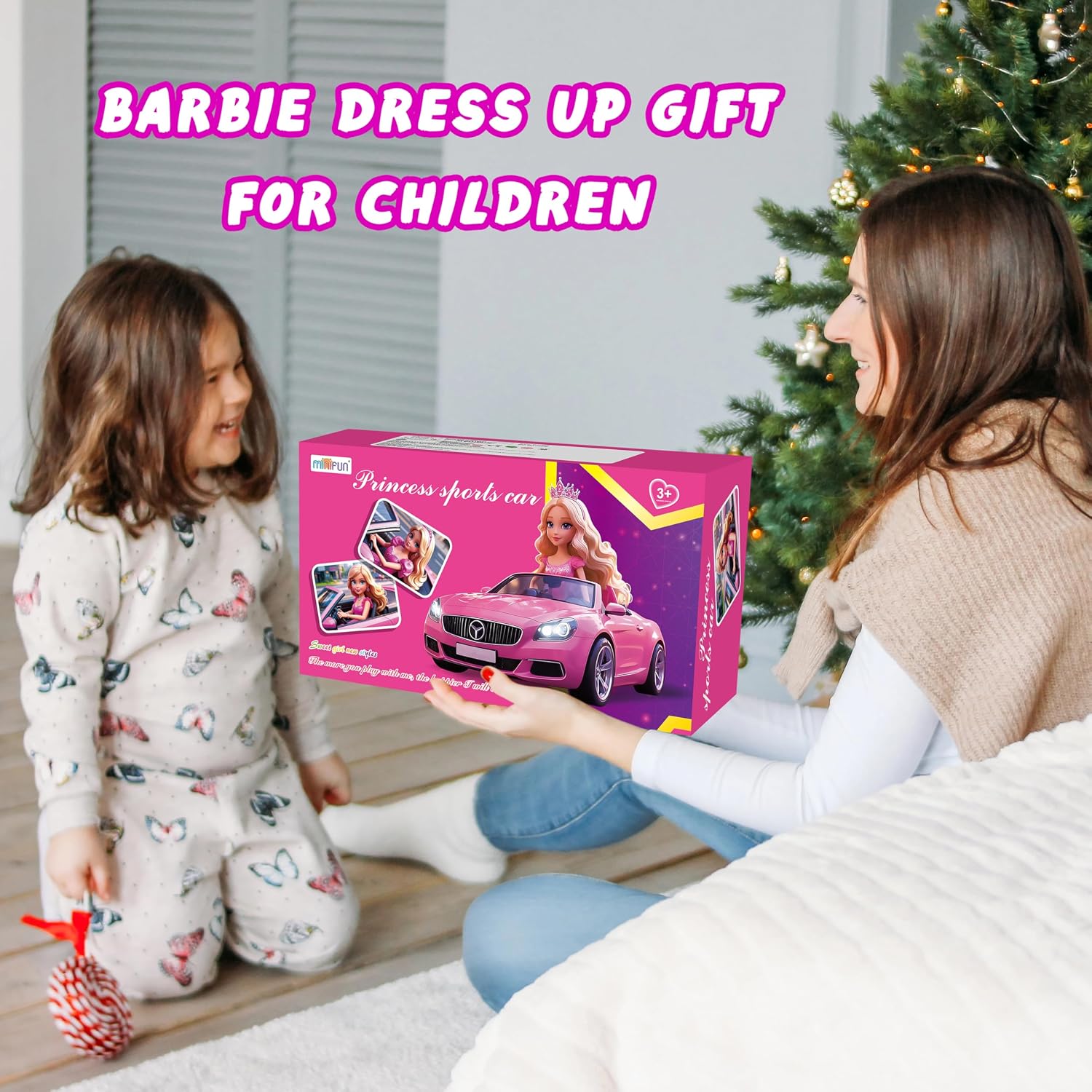 Thumbnail 6 de MINIFUN 91-Piece Doll Convertible Car Set with Pink Car and Outfit Accessories