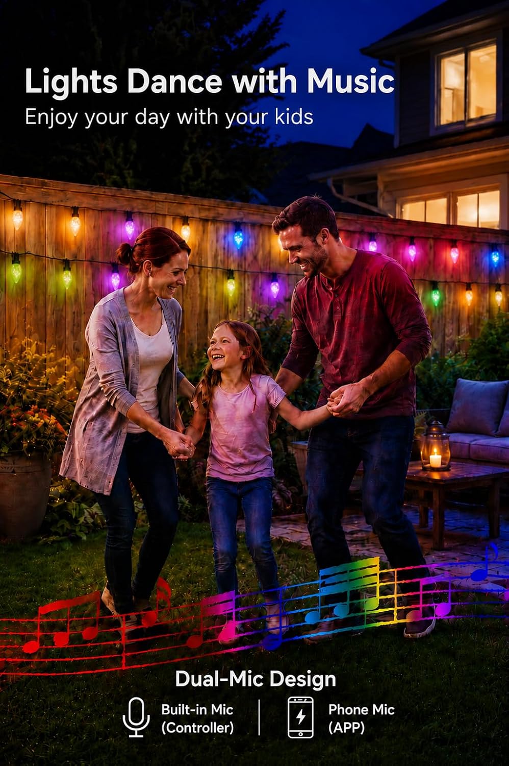 Thumbnail 6 de HIITEN 99FT Smart C9 Christmas Lights, RGB Outdoor String Lights with App Control
