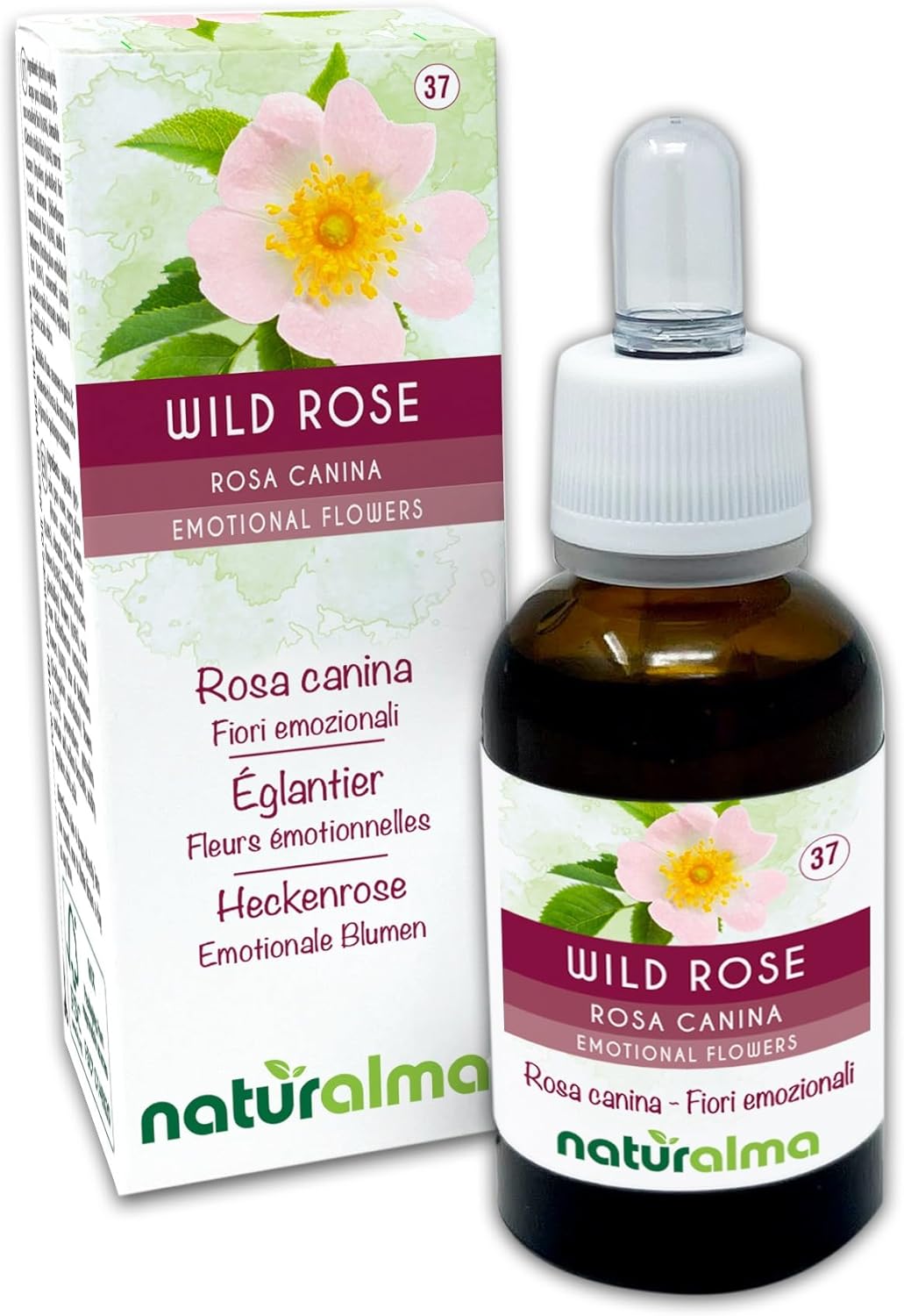 Detalle de Wild rose Rosa canina – Fiori emozionali Naturalma in gocce 30 ml, estratto analcoolico