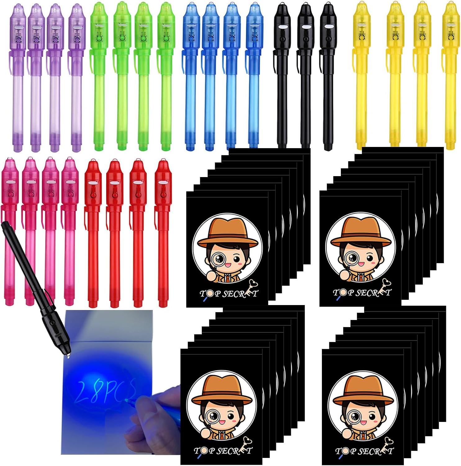SCStyle Invisible Ink Pen 28pcs with UV Light 🕵