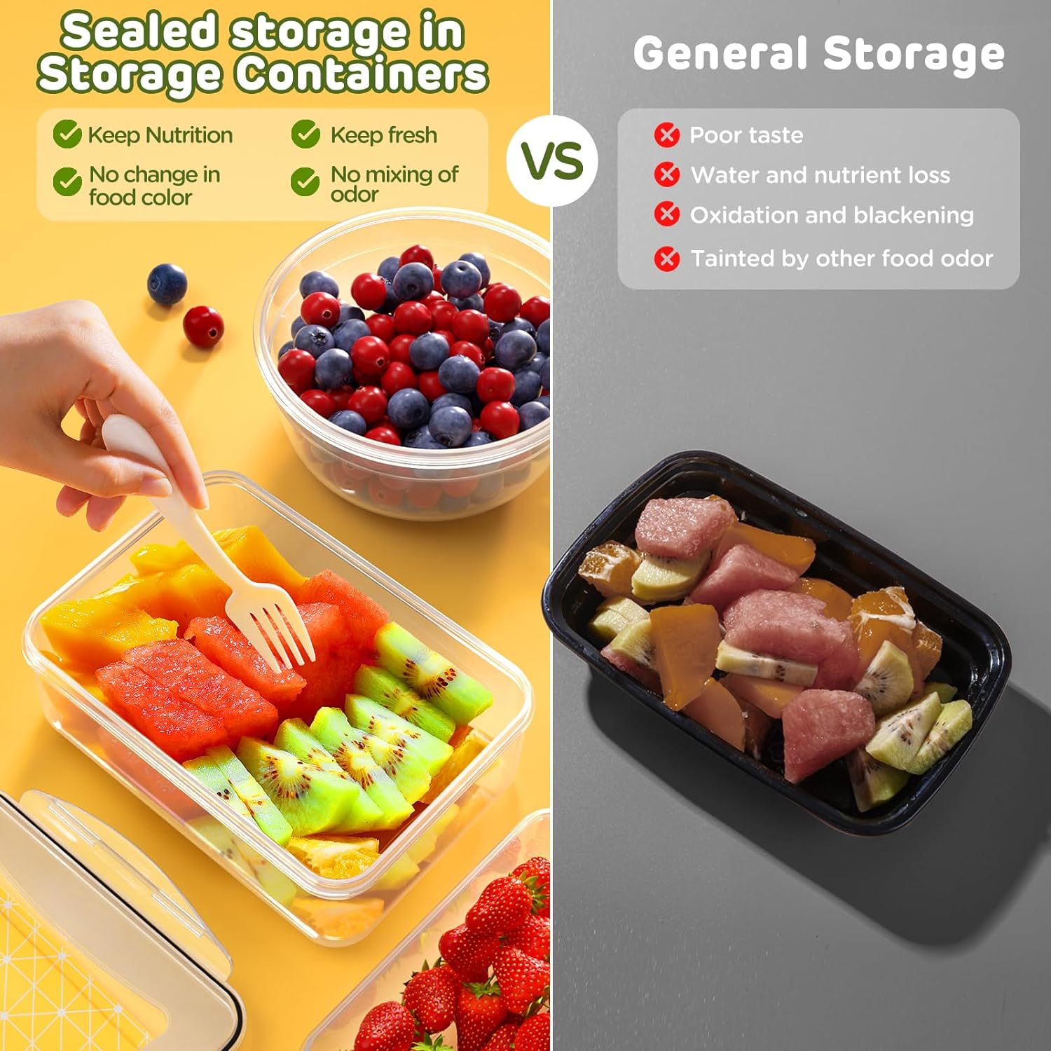 Detalle de JSCARES Food Storage Containers Plastic