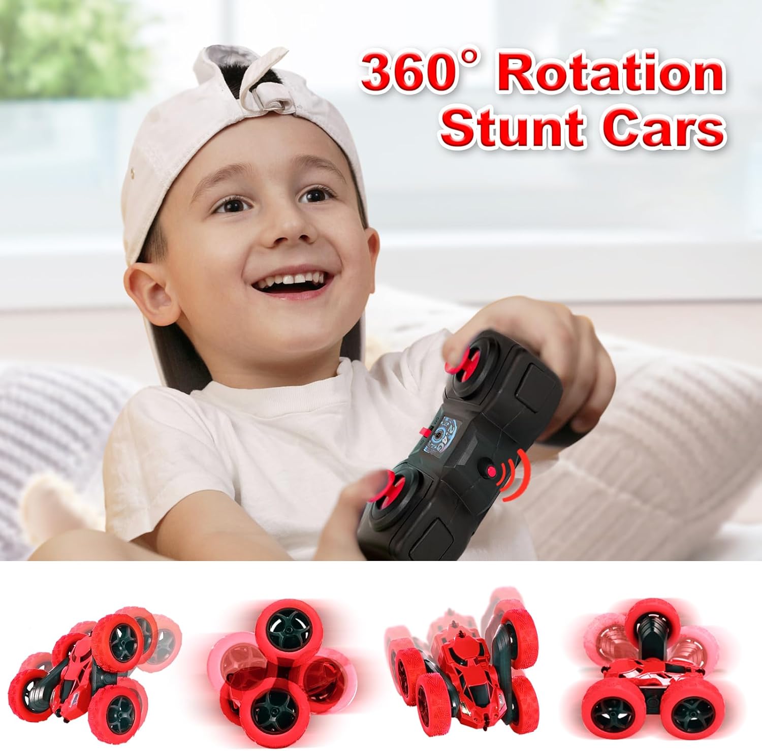 Detalle de MidiVix Fernsteuerbares Auto – 360° Stunt-Crawler, 90 Min Spielzeit, 4WD Offroad mit Scheinwerfern