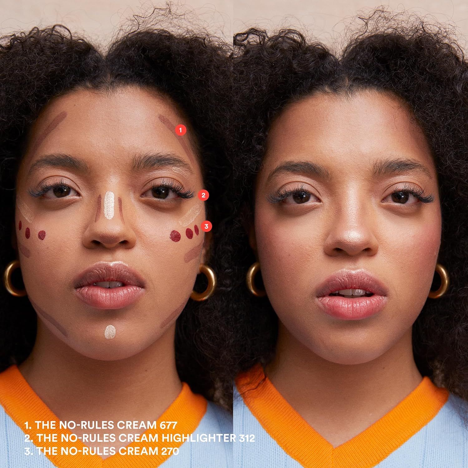 Thumbnail 4 de 3ina Makeup The No-Rules Cream Highlighter 512 illuminante liquido in crema oro perlato per occhi, labbra e guance