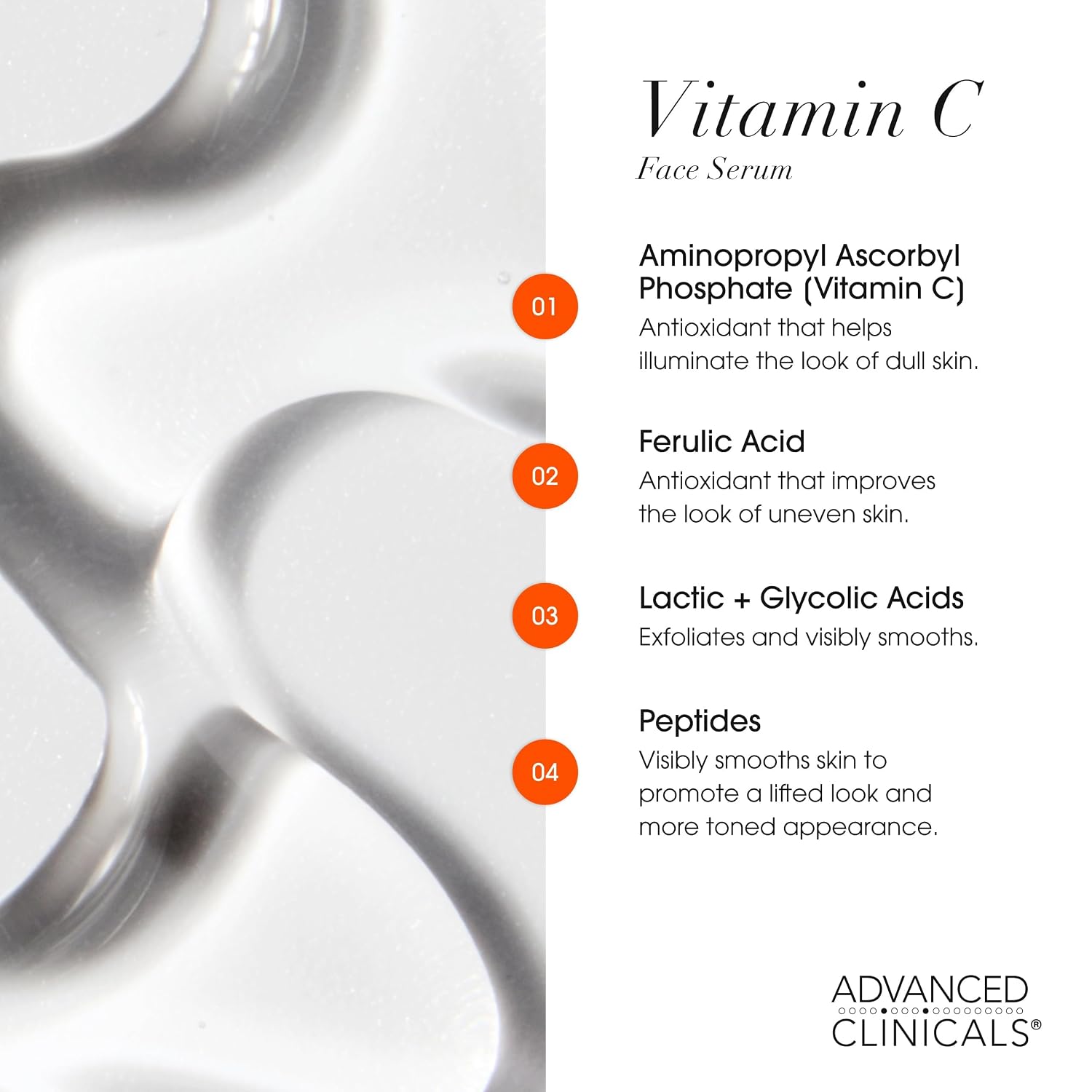 Thumbnail 3 de Advanced Clinicals Brightening Vitamin C Serum with Glycolic & Lactic Acids (1.75 Fl Oz)