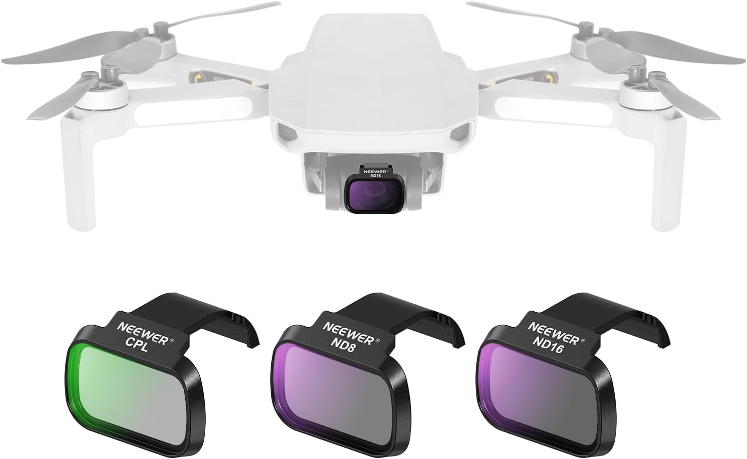 Detalle de NEEWER ND-Filter-Set FL-C41 (3er Pack) für DJI Mini 4K/2 SE/SE/2 & Mavic Mini – CPL/ND8/ND16